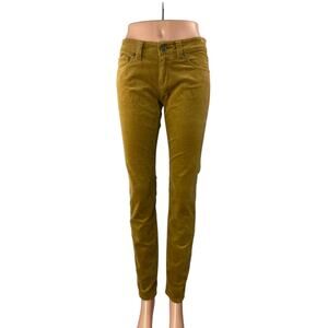 Cabi Umber Womens Mustard Yellow Corduroy Low Rise Skinny Trousers Jeans Pants 2